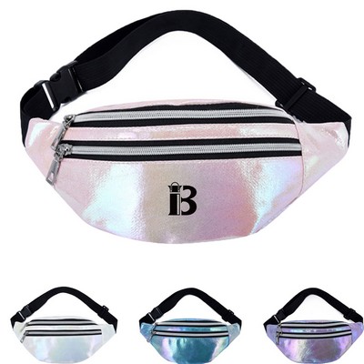 PU Leather Laser crossbody waist bag Fanny Pack