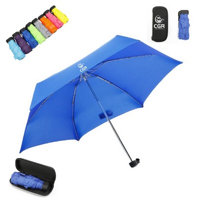 Weather-Resistant Compact Umbrella in Eva Pouch