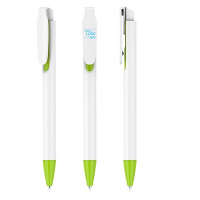 White Retractable Ballpoint Pen