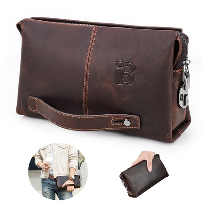 Genuine Leather Clutch Purse Bag For Man