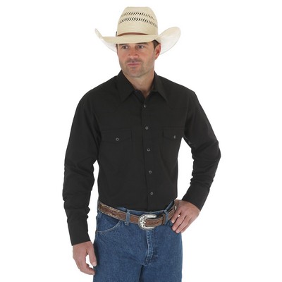 Wrangler Sport Western Solid Long Sleeve Shirt