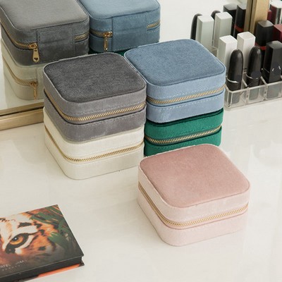 Compact Mirror Travel Jewelry Organizer Box