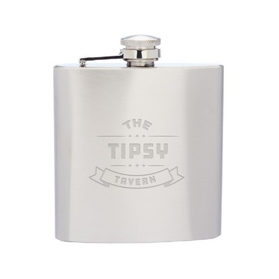 6 oz. Lazio Stainless Steel Hip Flask (Engraved Imprint)