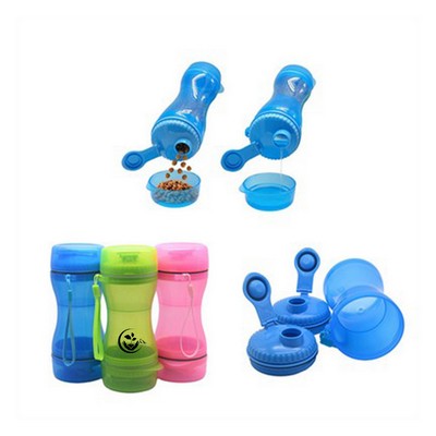 2 In 1 Pet Food Water Bottle