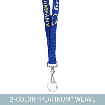 1/2" Woven Lanyard w/ Swivel Snap & Split Ring - "Platinum" Weave