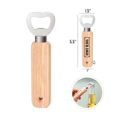 Wooden Bottle Opener With Hole Handle