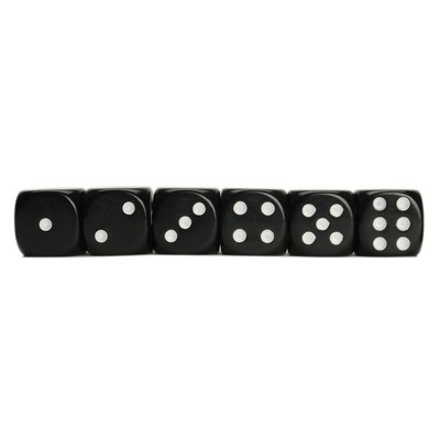 Opaque Black Dice - Set of 6