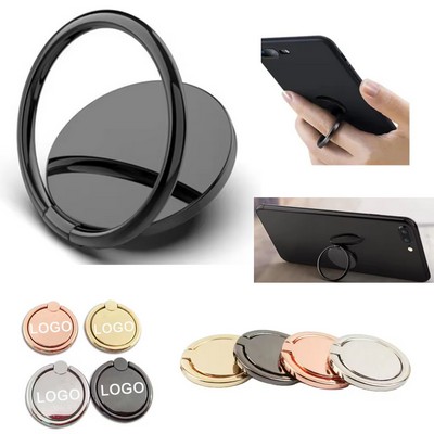 Round Zinc Alloy Ultra-Thin Adjustable Cell Phone Finger Ring Holder/Kickstand