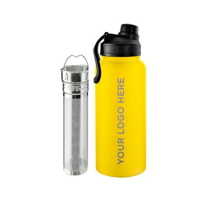 GROSCHE CHICAGO Stainless Steel Tea Infuser Flask Travel Convenience Water Bottle | 32 FL OZ/ 946 ML