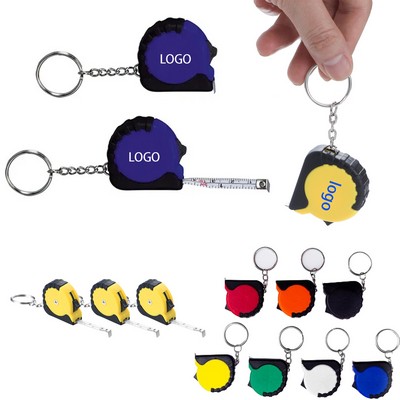 Mini Tape Measure Keychain Rubber Grip