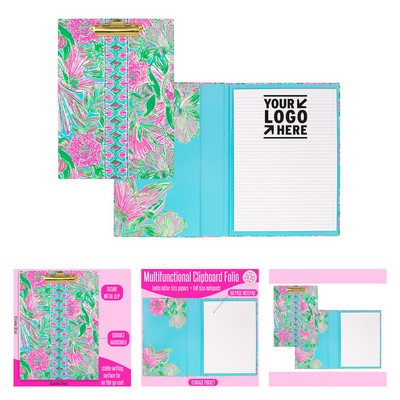 9.5 inches Wide x 12.5 inches High 60 Page Lined Notepad with Interior Storage Pocket Clipboard