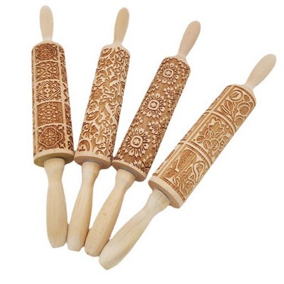 Embossed Wooden Rolling Pin