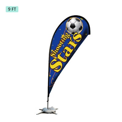 9 FT Flag Kit Display Street Talker Double Sided Advertisement Flag Kit Tear Drop Shaped Beach Flag