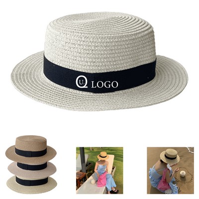 Korean Flat Protective Straw Hat