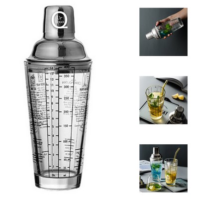 Glass Cocktail Shaker W/ Measurement