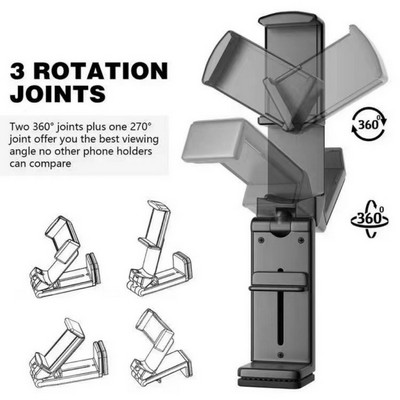 Plastic Rotating Phone Holder Multifunctional Lazy Table Surface Bracket