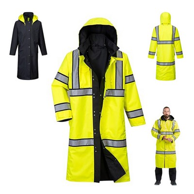 Reflective Long Safety Rain Jacket