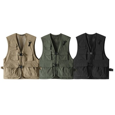 Multi-Pocket waistcoat Vest