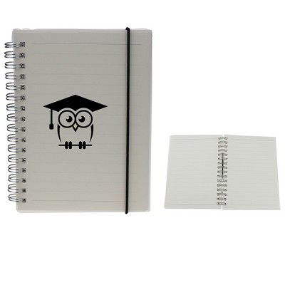 A6 Simple PP Cover Spiral Horizontal Line Notebook