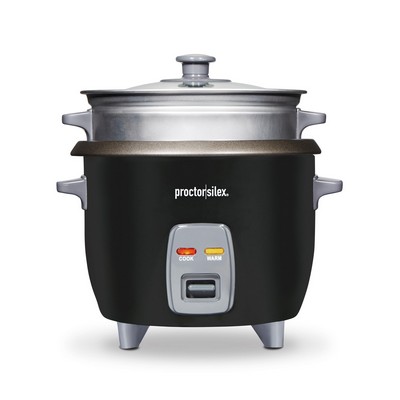 Proctor Silex 6 Cup Rice Cooker & Steamer, Compact, Includes Accessories, Black, 37510