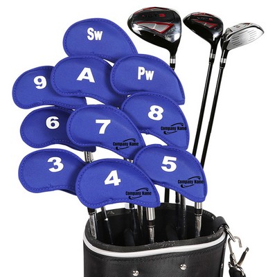 10Pcs/Set Neoprene Golf Club Iron Head Covers