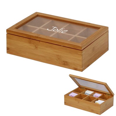 8 Comp Wooden Tea Box