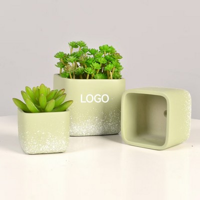 4 Inch Square Concrete Planter Pot