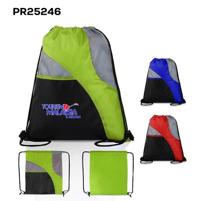 Tri-Color Drawstring Backpack