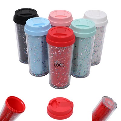 16 oz Insulated Sequin Coffee Tumbler