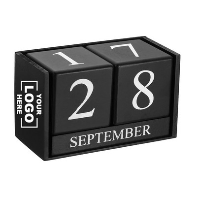 Wooden Desk Calendar with Date Blocks