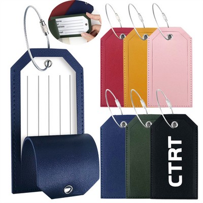 PU Leather Bag Tags with Metal Buckle