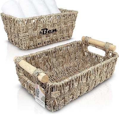 Storage Works Hand-Woven Small Wicker Baskets