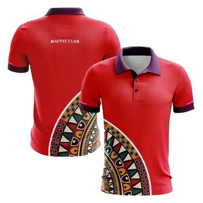 Men's Custom Full Color Dye Sublimation Polo Shirt