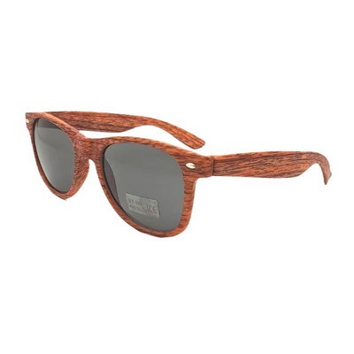 Plastic Sunglass with wood grain print