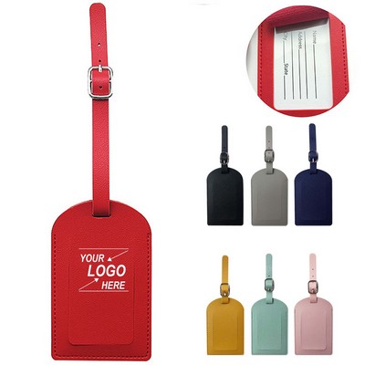 Flip Open PU Leather Luggage Tag