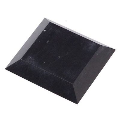 Square Jet Black Marble Base w/4 Tapered Sides (5"x¾"x5")