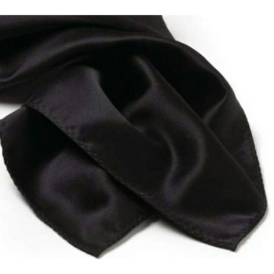 Black Polyester Satin Scarf - 8"x45"