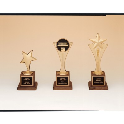 Star Riser Casting Award on Walnut Finished Base (3 3/4"x10")