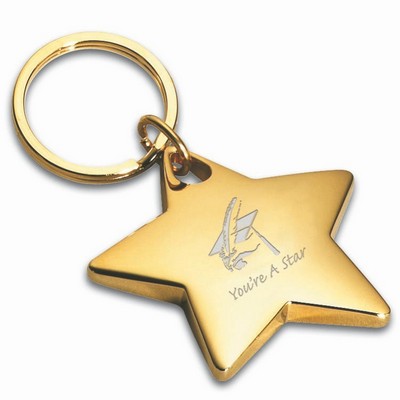 Star Shaped Gold Keychain