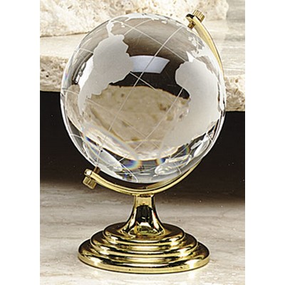 3" Optical Crystal World Globe Award