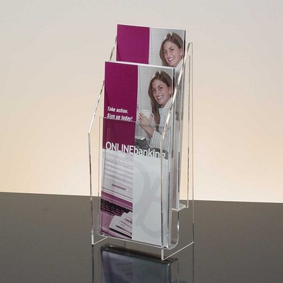 2-Pocket Clear Acrylic Brochure Holder - Countertop