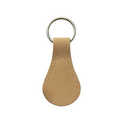 Nubuck Leather Tear Drop 2 Sided Sewn Key Tags (1 5/8"x3 5/8")