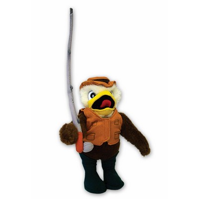 Custom Plush Eagle w/ Fabric Fishing Pole Accessory