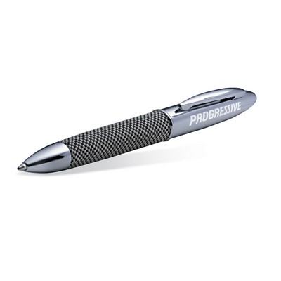 Platinum Series Twist Action Ballpoint Pen with Checkered Fabric Like Wrapped Barrel