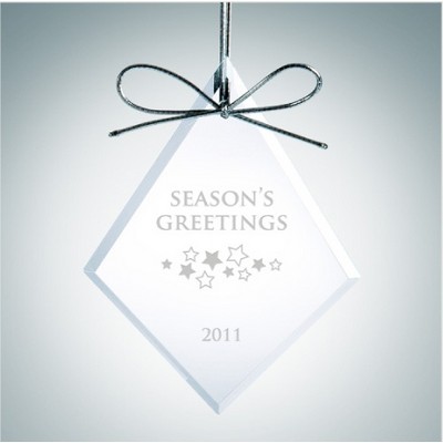 Premium Diamond Shape Clear Glass Ornament