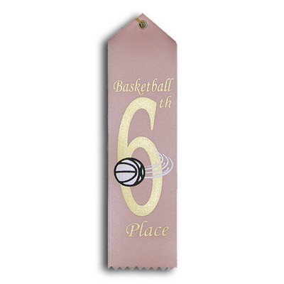 Stock Basketball Event Ribbon - 6th Place