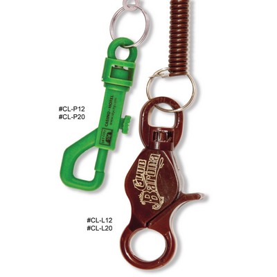 12" Casino Coiled Lanyard w/Slide Button Clip