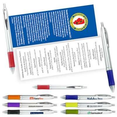 Silver Barrel Banner Pen