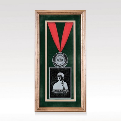 Oak Framed Medallion Plaque - 8x16