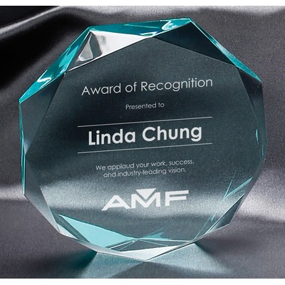 Jade Faceted Acrylic Octagon Award